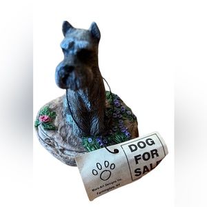 Vintage charmstone schnauzer figurine dog